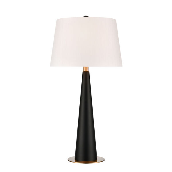Case In Point Matte Black and Aged Brass One-Light Table Lamp, image 1
