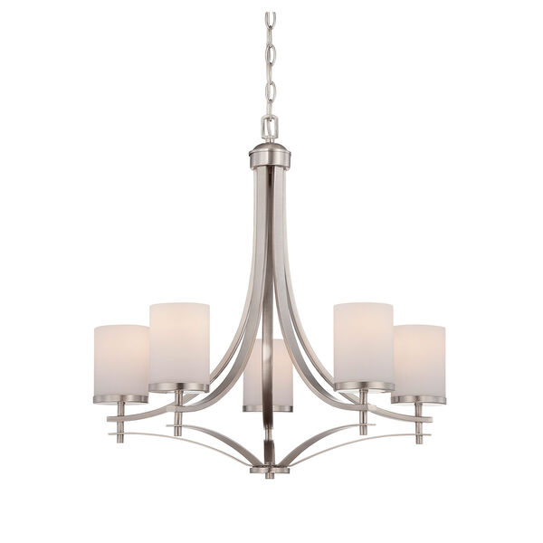 Colton Nickel and Pewter Five-Light Chandelier, image 1