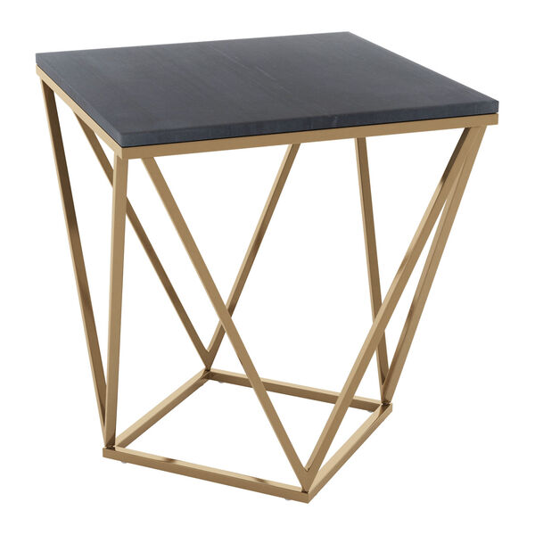 Verona Black and Antique Brass Side Table, image 1