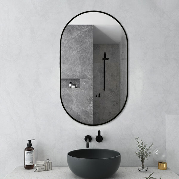 Khristy Black 24 x 39-Inch Framed Oval Wall Mirror, image 4