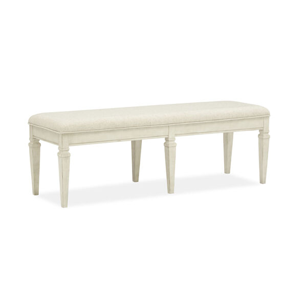 Newport White Bench with Upholstered Seat, image 2