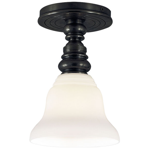 Boston Single Flush Mount in Bronze with Sleg Shade by Chapman and Myers, image 1