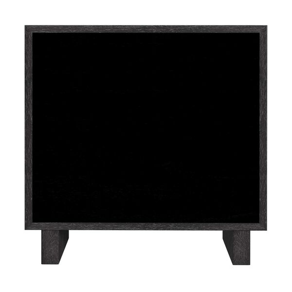 Halmstad Washed Black Wood Panel Two- Drawer Nightstand, image 4