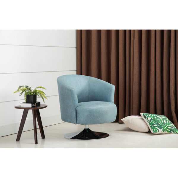 Nicollet Chrome Teal Fabric Armed Leisure Chair, image 2