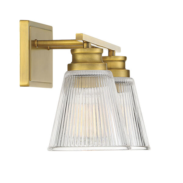 Nora Natural Brass Two-Light Bath Vanity, image 4