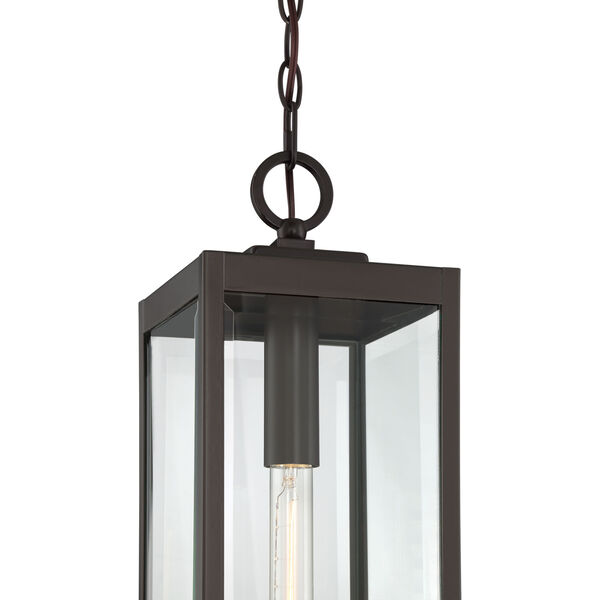 Westover Western Bronze 7-Inch One-Light Outdoor Hanging Lantern with Clear Beveled Glass, image 4