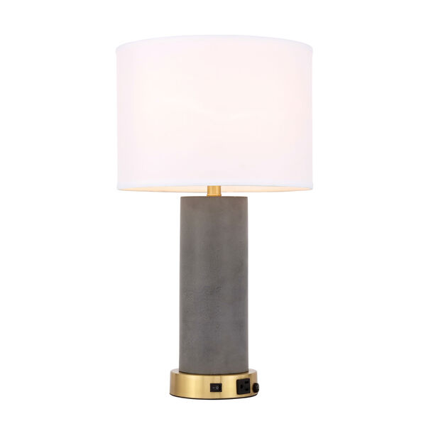 Chronicle Brushed Brass and Grey 14-Inch One-Light Table Lamp, image 4