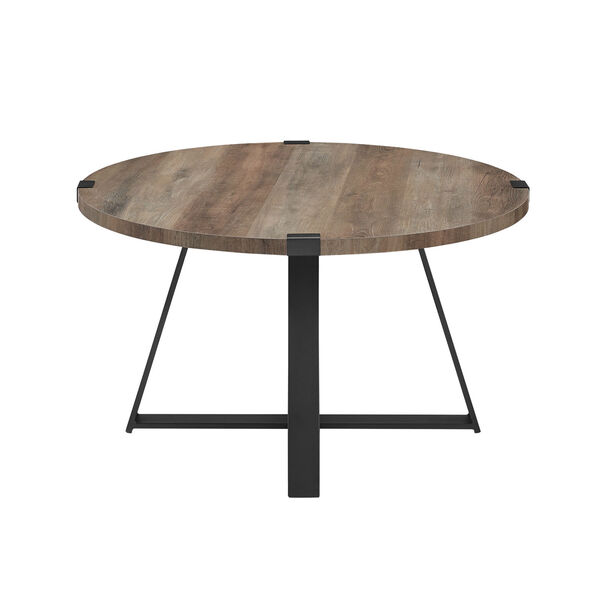 Grey Wash and Black Round Coffee Table, image 3