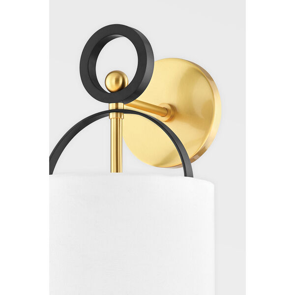 Campbell Hall Aged Brass and Black Brass One-Light Wall Sconce, image 3
