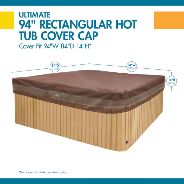 Ultimate Mocha Cappuccino 94-Inch Rectangle Hot Tub Cover, image 2
