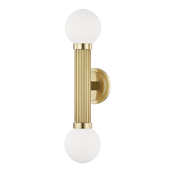 Reade Aged Brass Two-Light LED Wall Sconce, image 1