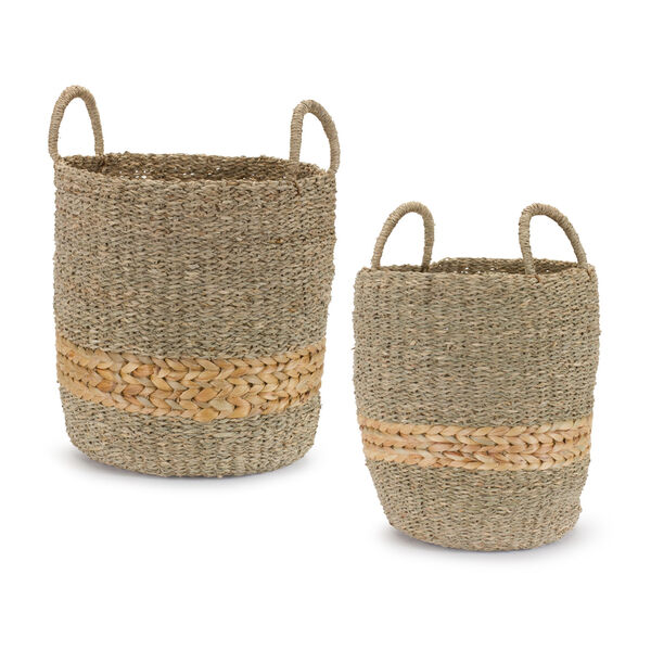 Beige Seagrass Basket , Set of Two, image 1