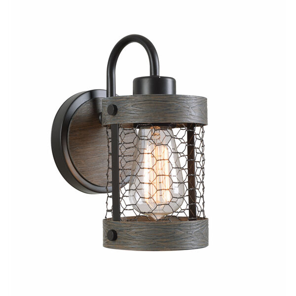 Cozy Wood and Oil Rubbed Bronze Wall Sconce, image 1