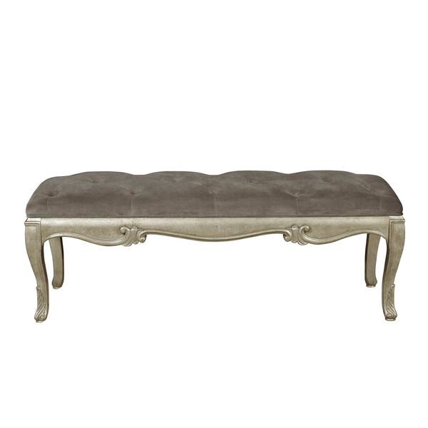 Rhianna Gray Upholstered Bed Bench, image 2