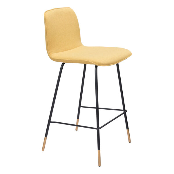 Var Yellow, Black and Gold Counter Height Bar Stool, image 1