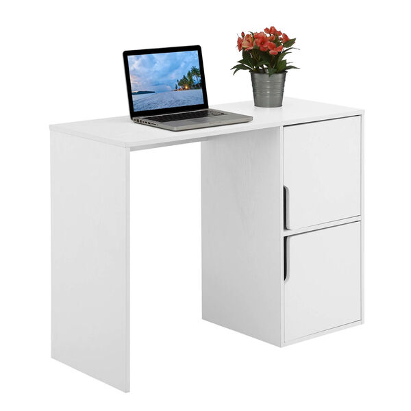 Designs2Go White Student Desk with Storage Cabinets, image 3