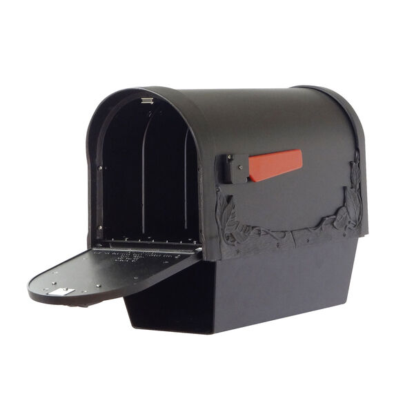 Floral Curbside Mailbox with Newspaper Tube and Albion Mailbox Post in Black, image 6