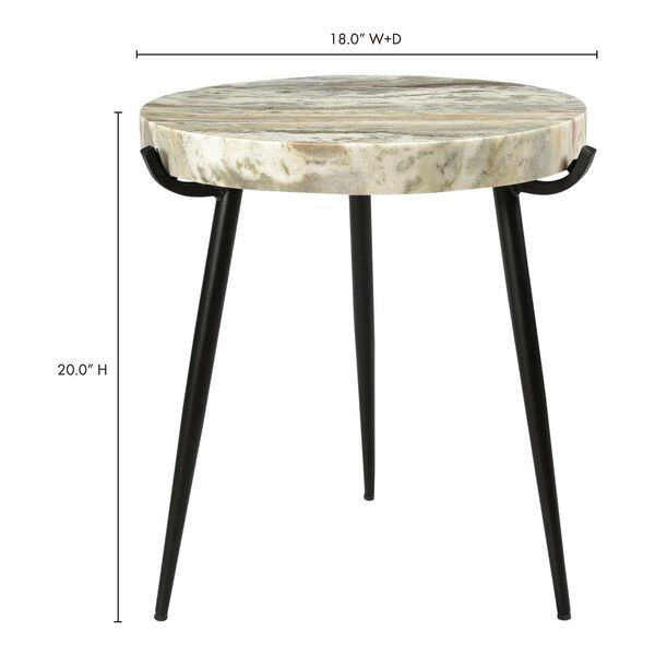 Brinley Brown Marble Accent Table, image 5