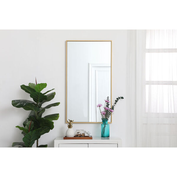 Eternity Brass 20-Inch Rectangular Mirror with Metal Frame, image 2