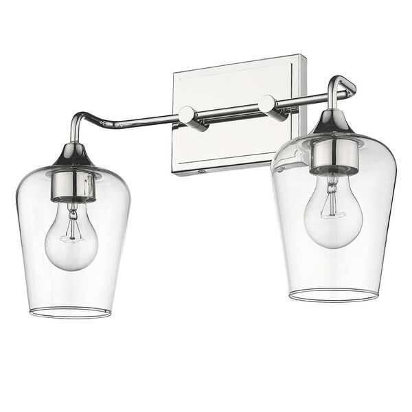 Gladys Two-Light Bath Vanity with Clear Glass, image 3