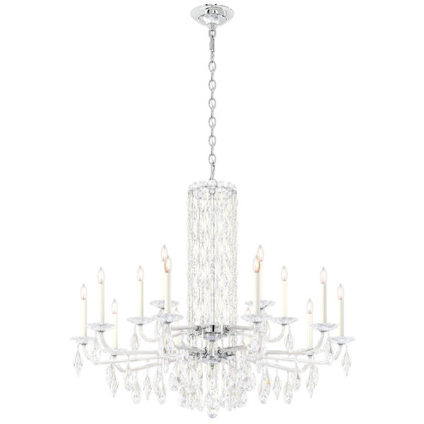 Sarella White 41-Inch 15-Light Chandelier with Clear Crystal from Swarovski, image 1