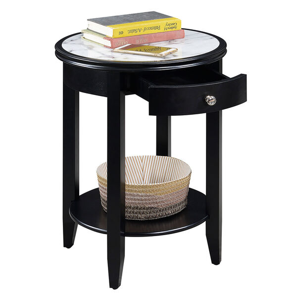 American Heritage Black Baldwin End Table with Drawer, image 3