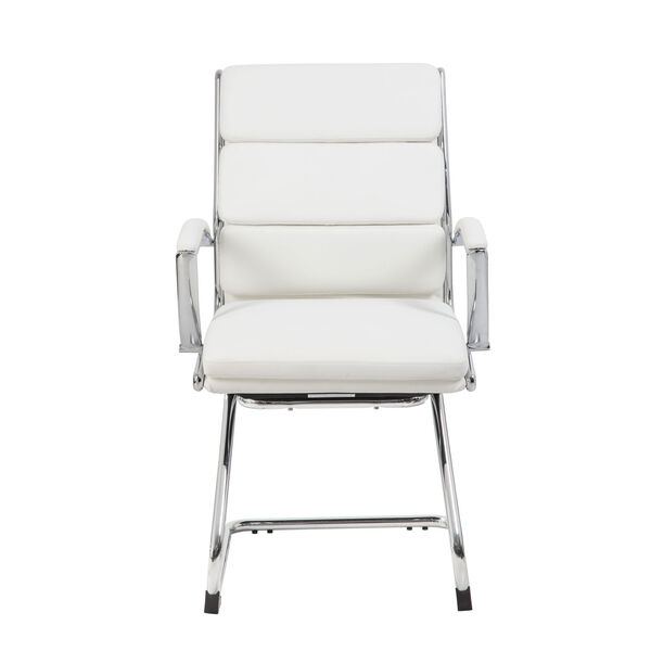 Boss White Executive Chair with Metal Chrome, image 3
