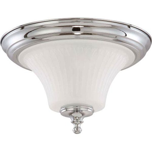 Teller Polished Chrome Two-Light Flush Mount with Frosted Etched Glass, image 1