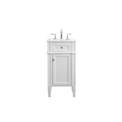 Elegant Lighting Park Avenue White 18, 18 Inch Vanity Top With Sink