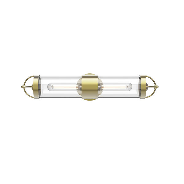Lancaster Brushed Brass Two-Light Wall Sconce, image 1
