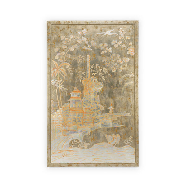 Brown Chinoiserie Panel Left Wall Art, image 1