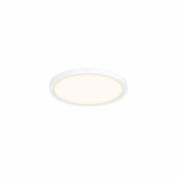 White Seven-Inch Slim Round LED Flush Mount, image 1