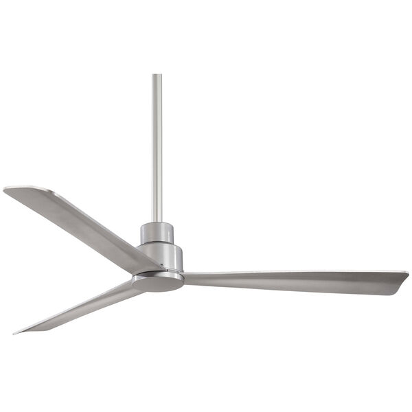 Simple Silver 52-Inch Outdoor Fan, image 1