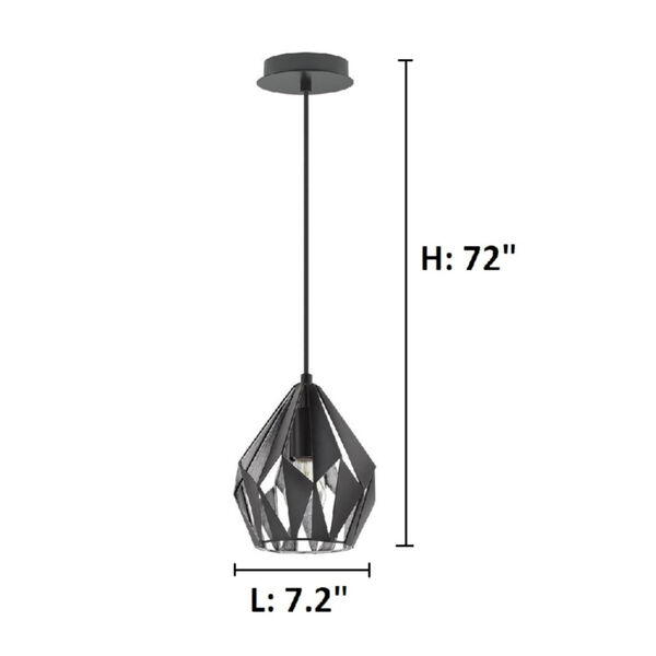 Black and Silver 8-Inch One-Light Mini Pendant with Black Exterior and Silver Interior Metal Shade, image 2