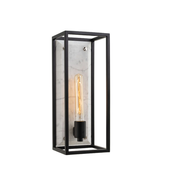 Plaza Matte Black with Polished Nickel One-Light Wall Sconce, image 2