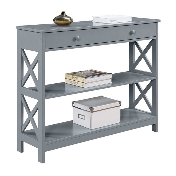 Oxford One Drawer Console Table in Gray, image 7