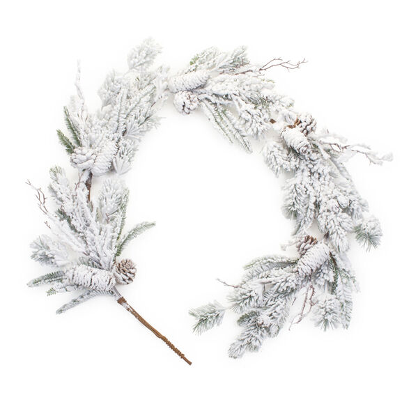 Green Snowy Mix Pine Garland, Set of Two, image 1