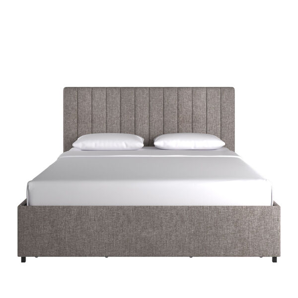 Jaeger Gray Storage Platform Bed with Channel Headboard, image 2