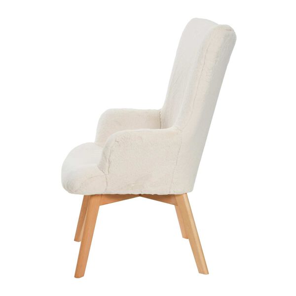 White Plush Wingback Chair, image 2