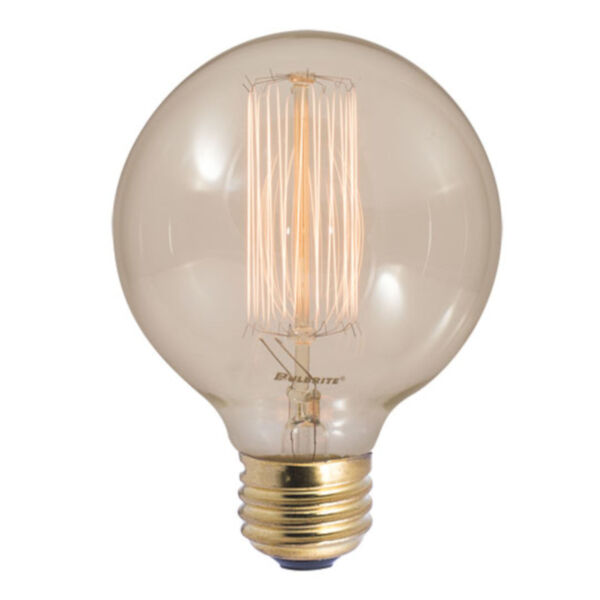 Pack of 4 Antique Nostalgic Incandescent G30 Standard Base Amber 130 Lumens Light Bulbs, image 1
