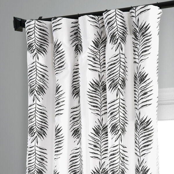 Sago Black Printed Cotton Single Panel Curtain, image 5