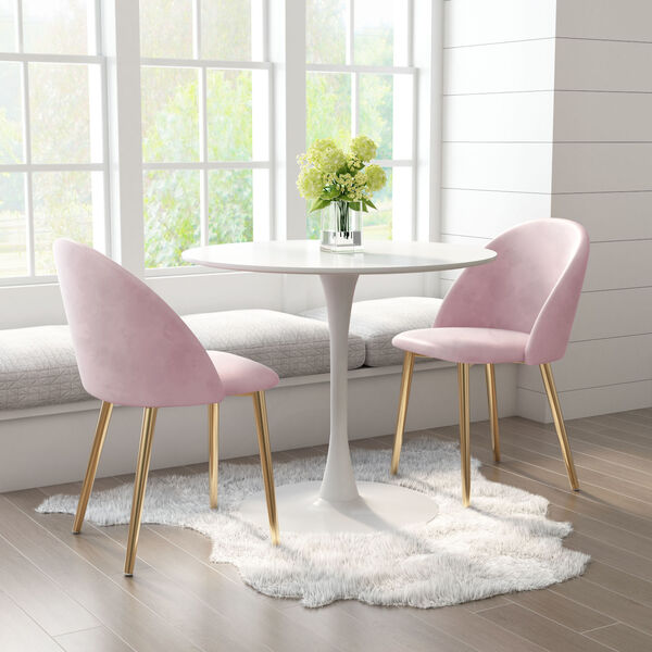 Cozy Pink and Gold Dining Chair, Set of Two, image 2