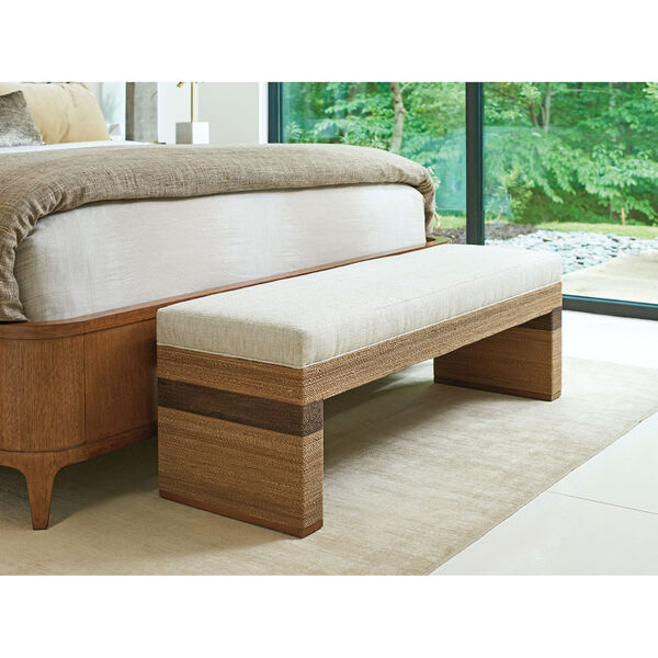 Palm Desert White and Brown Rosemead Bed Bench, image 2