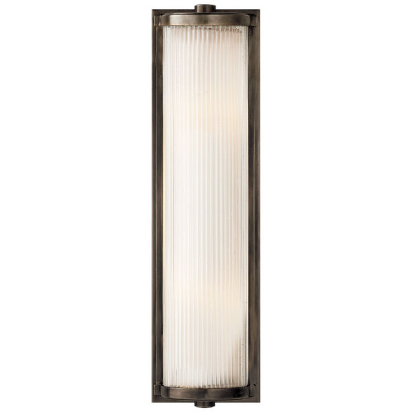 Dresser Long Glass Rod Light in Bronze with Frosted Glass Liner by Thomas O'Brien, image 1