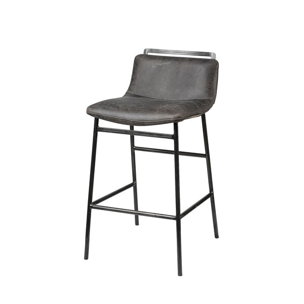 Kavalan Ebony Black Leather Seat Counter Height Stool - (Open Box), image 1