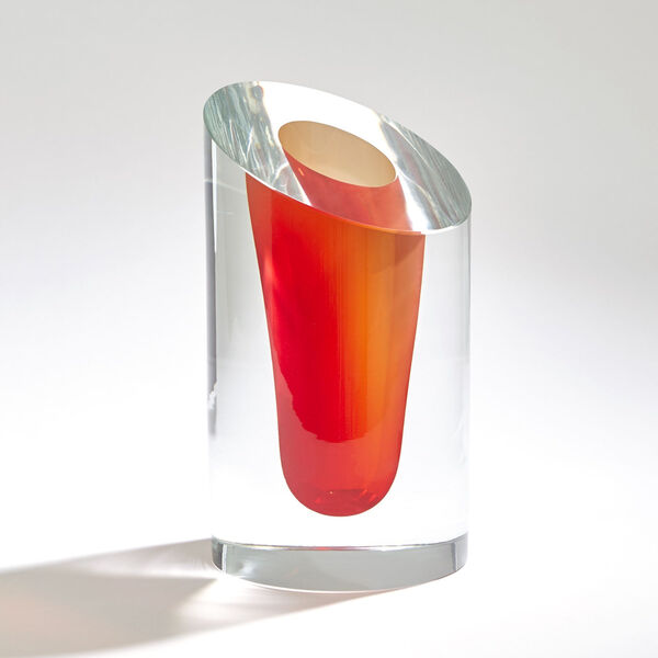 Orange Slant Vase, image 1