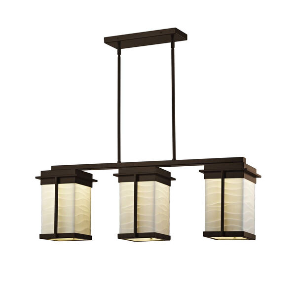 Porcelina - Pacific Matte Black Eight-Inch Three-Light LED Outdoor Chandelier, image 1