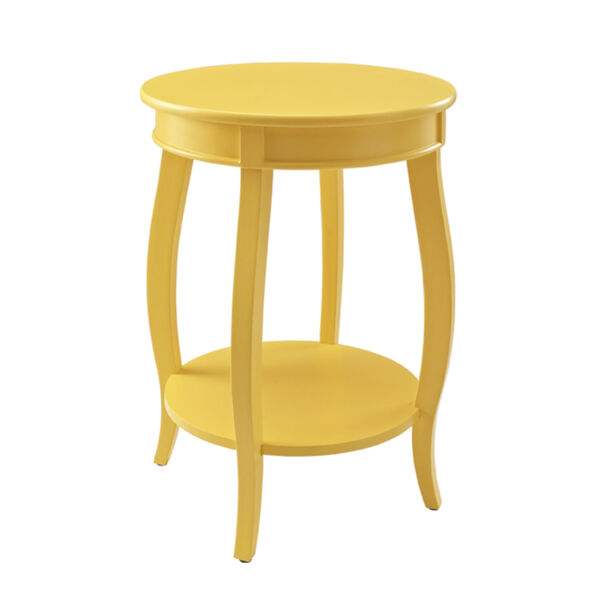 Yellow Round Table with Shelf, image 1