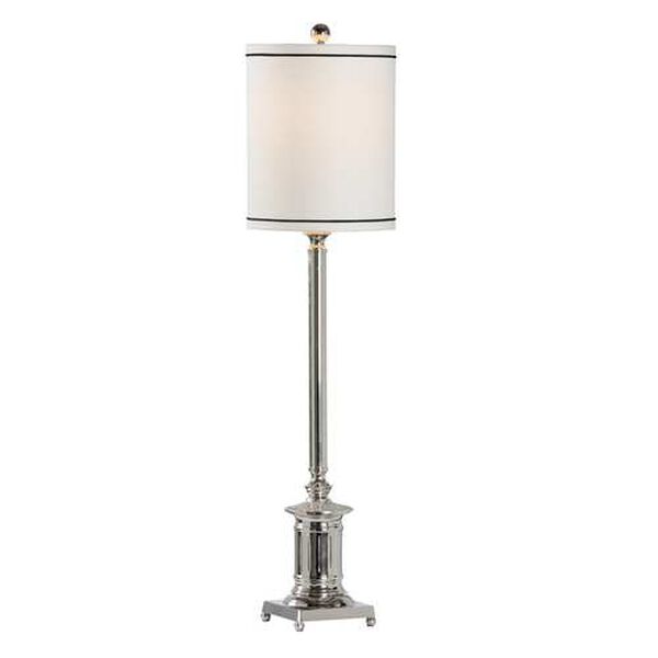 Ames Polished Nickel One-Light Table Lamp, image 1