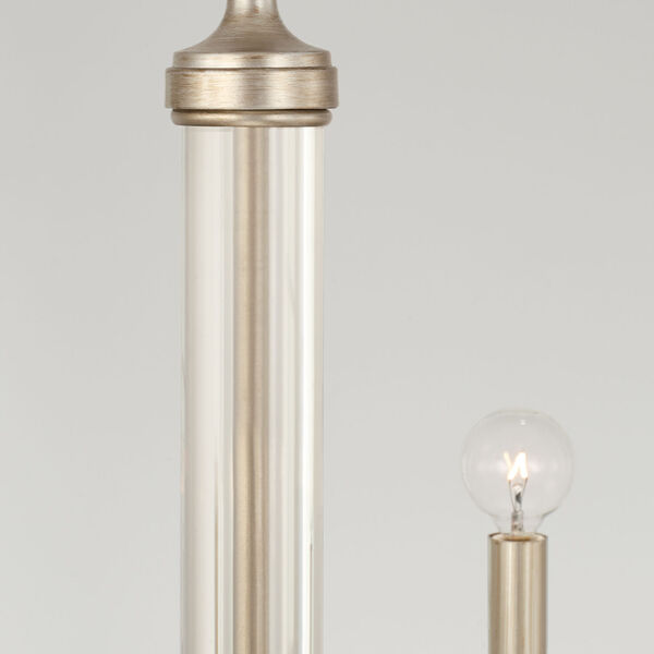Breigh Brushed Champagne Chandelier with Acrylic Column and Bobeches, image 5
